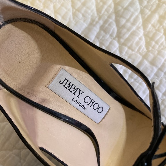 Jimmy Choo “Sage” double ankle strap patent leather pump 37.5 - Picture 9 of 15
